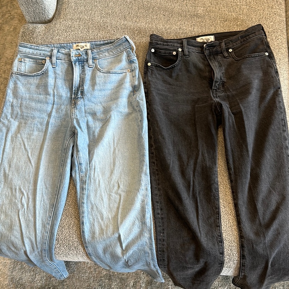 Madewell perfect vintage jean light wash and black